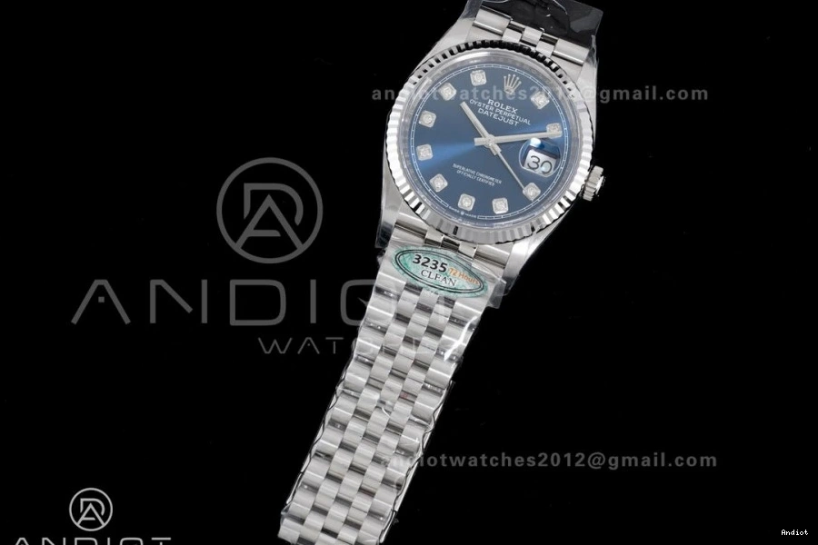 Steel SH Jubilee 555 1:1 ComfortFit Blue Edition on DateJust Bracelet Clean 36 Best 126234 Diamonds Dial 904L 0807